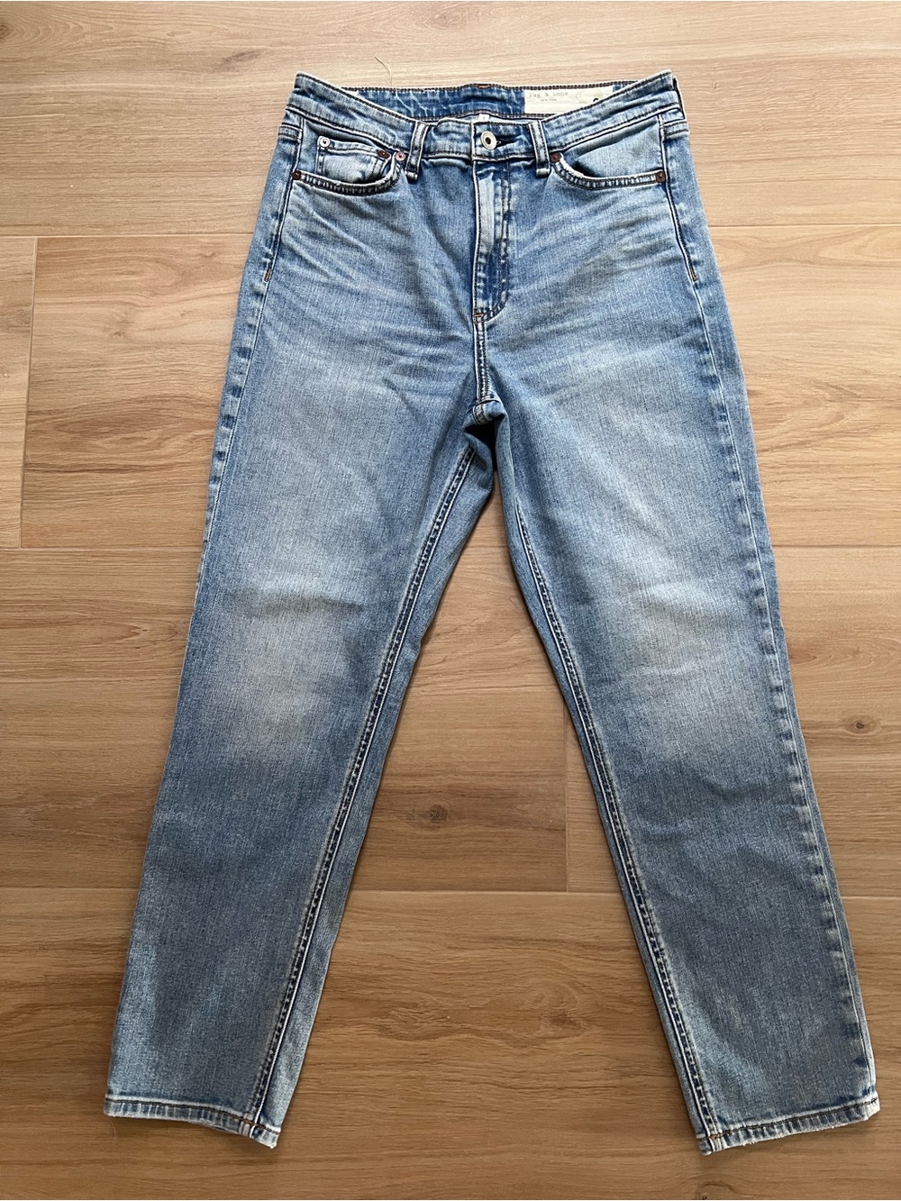 Rag & Bone Nina High Rise Ankle Cigarette Jeans Lou Wash Size 28